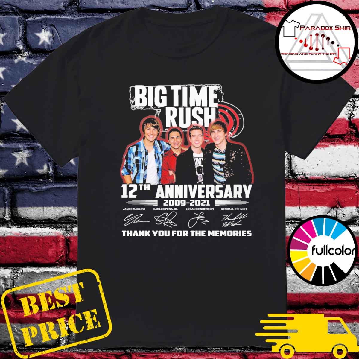 Big Time Rush 12th Anniversary 09 21 Thank You For The Memories Signatures T Shirt Hoodie Sweater Long Sleeve And Tank Top