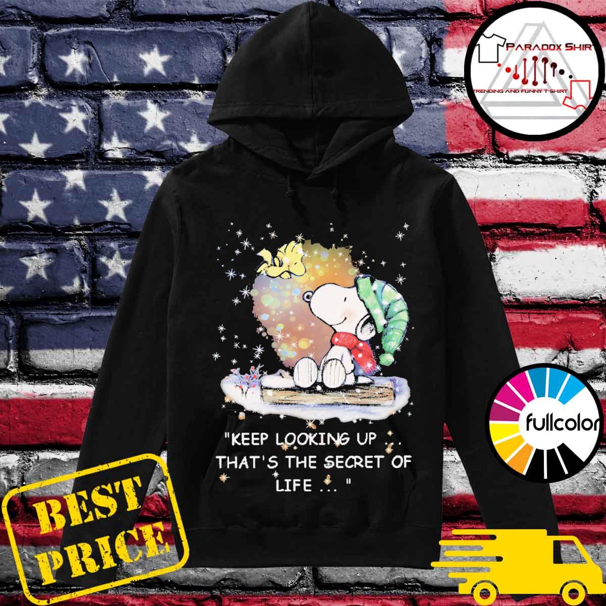 Snoopy And Woodstock Keep Looking Up That S The Secret Of Life Shirt Hoodie Sweater Long Sleeve And Tank Top