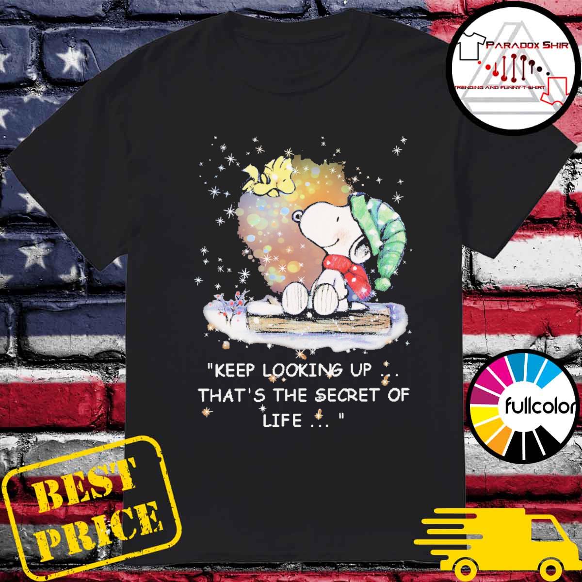 Snoopy And Woodstock Keep Looking Up That S The Secret Of Life Shirt Hoodie Sweater Long Sleeve And Tank Top
